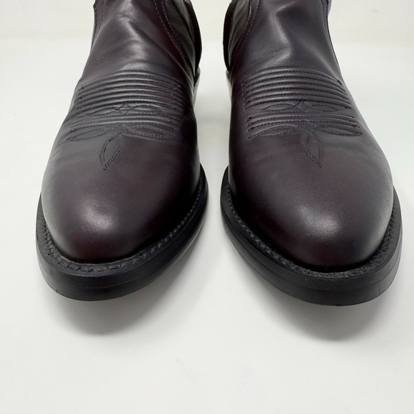 Tony Lama Men’s 8.5D Burgundy Leather Western Roper Ankle Boots – Zip Up main image 14